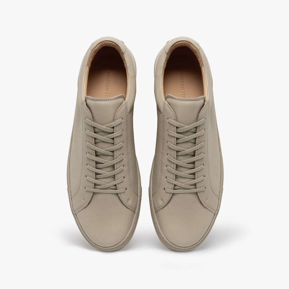 Uniform Standard Men's Series 1 minimalist leather sneaker in Beige handcrafted in Portugal