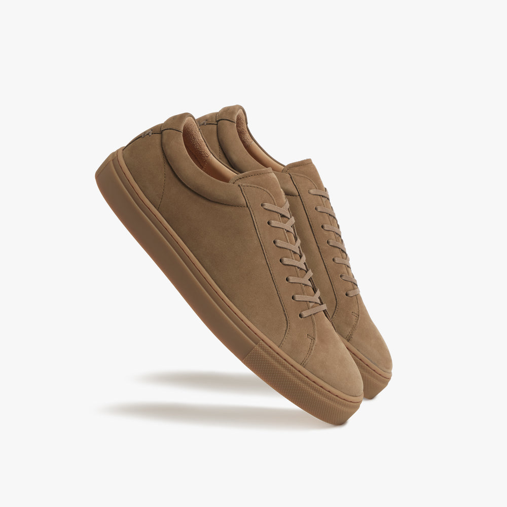 Uniform Standard Men's Series 1 minimalist nubuck leather sneaker in Brown handcrafted in Portugal