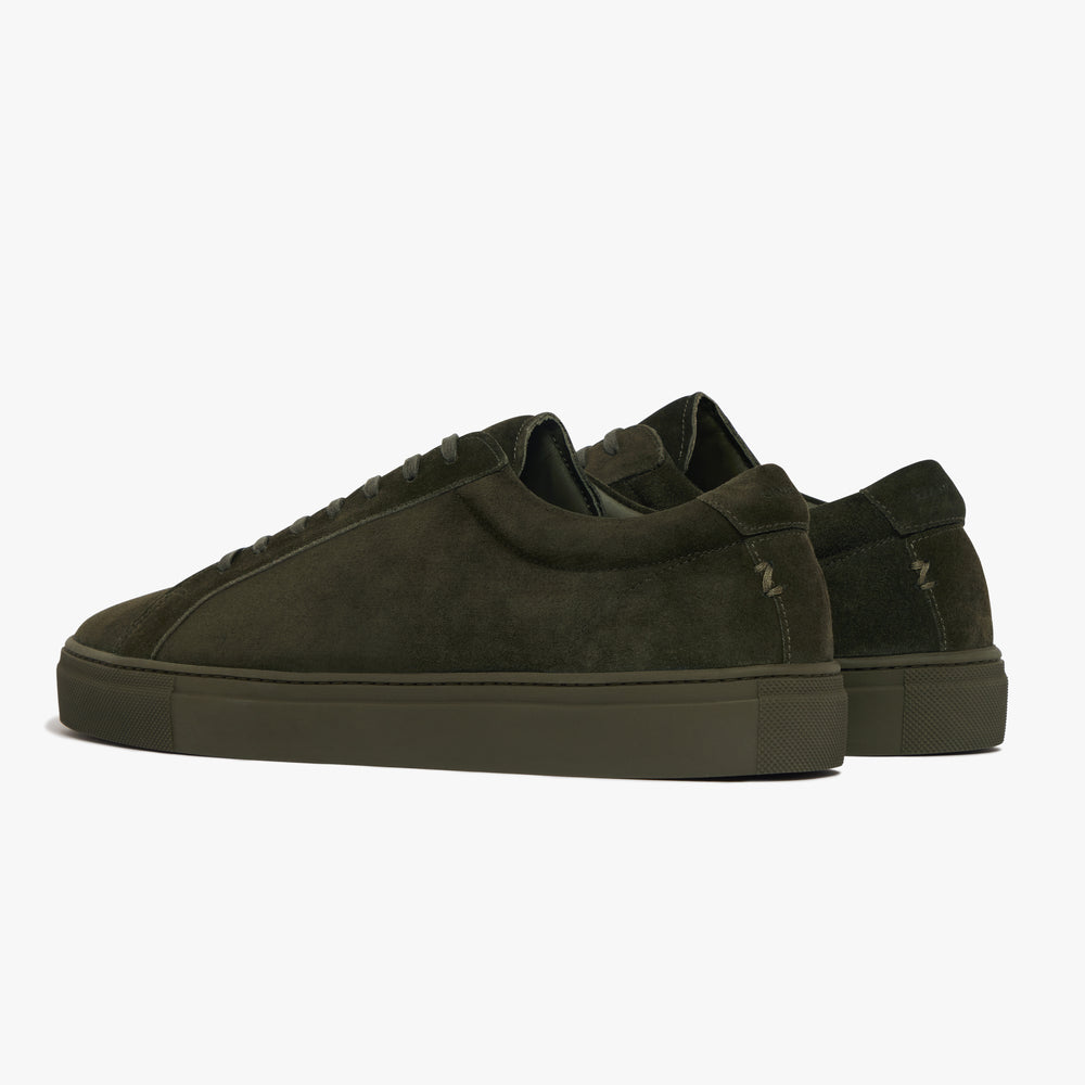 Uniform Standard Men's Series 1 minimalist suede sneaker in Green handcrafted in Portugal