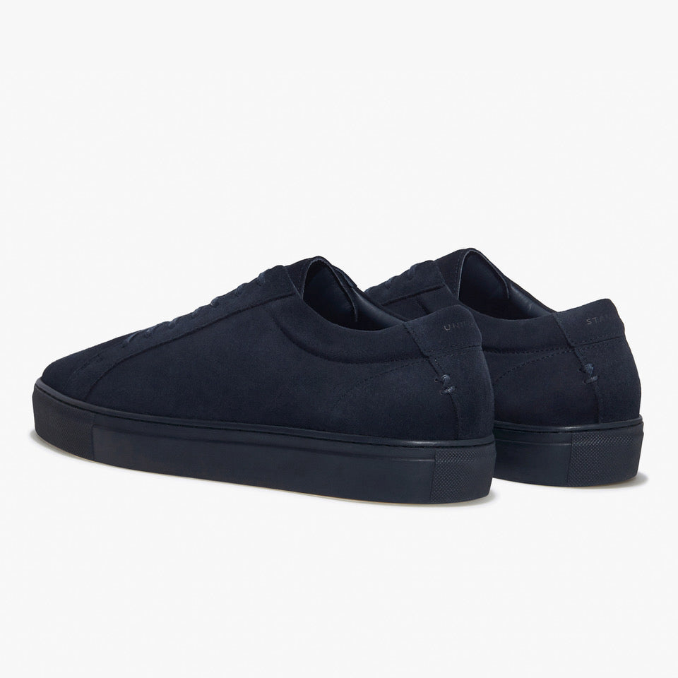 Uniform Standard Men's Series 1 minimalist suede sneaker in Blue handcrafted in Portugal
