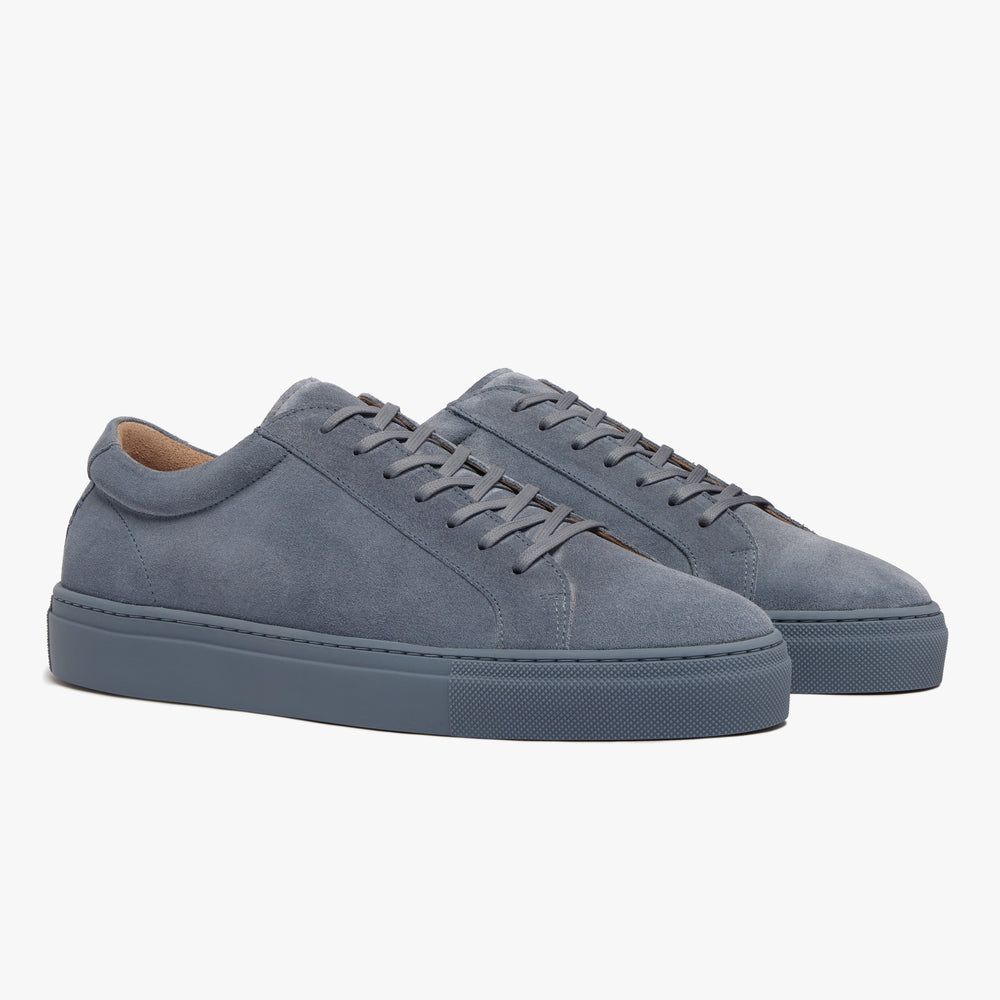 Uniform Standard Men's Series 1 minimalist suede sneaker in Blue handcrafted in Portugal
