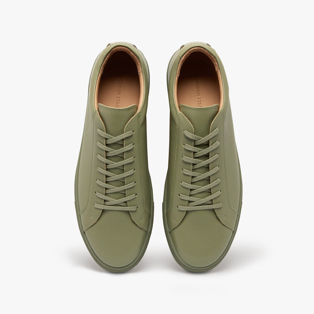 Uniform Standard Men's Series 1 minimalist leather sneaker in Green handcrafted in Portugal