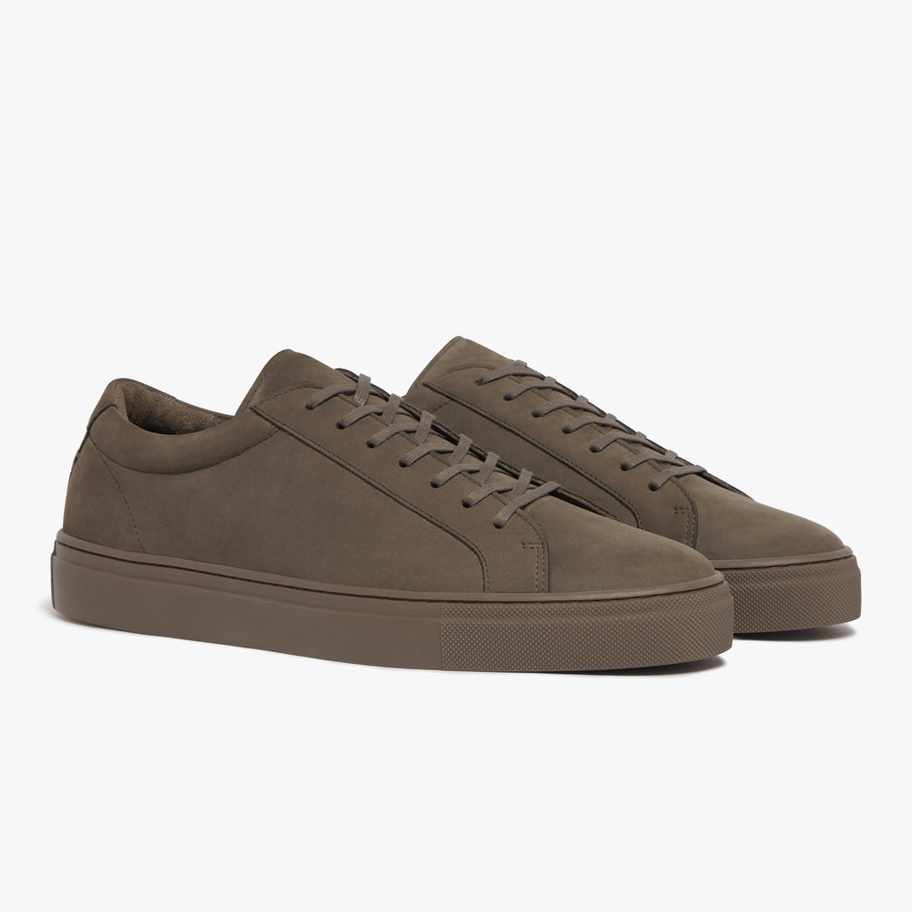 Uniform Standard Men's Series 1 minimalist nubuck leather sneaker in Brown handcrafted in Portugal