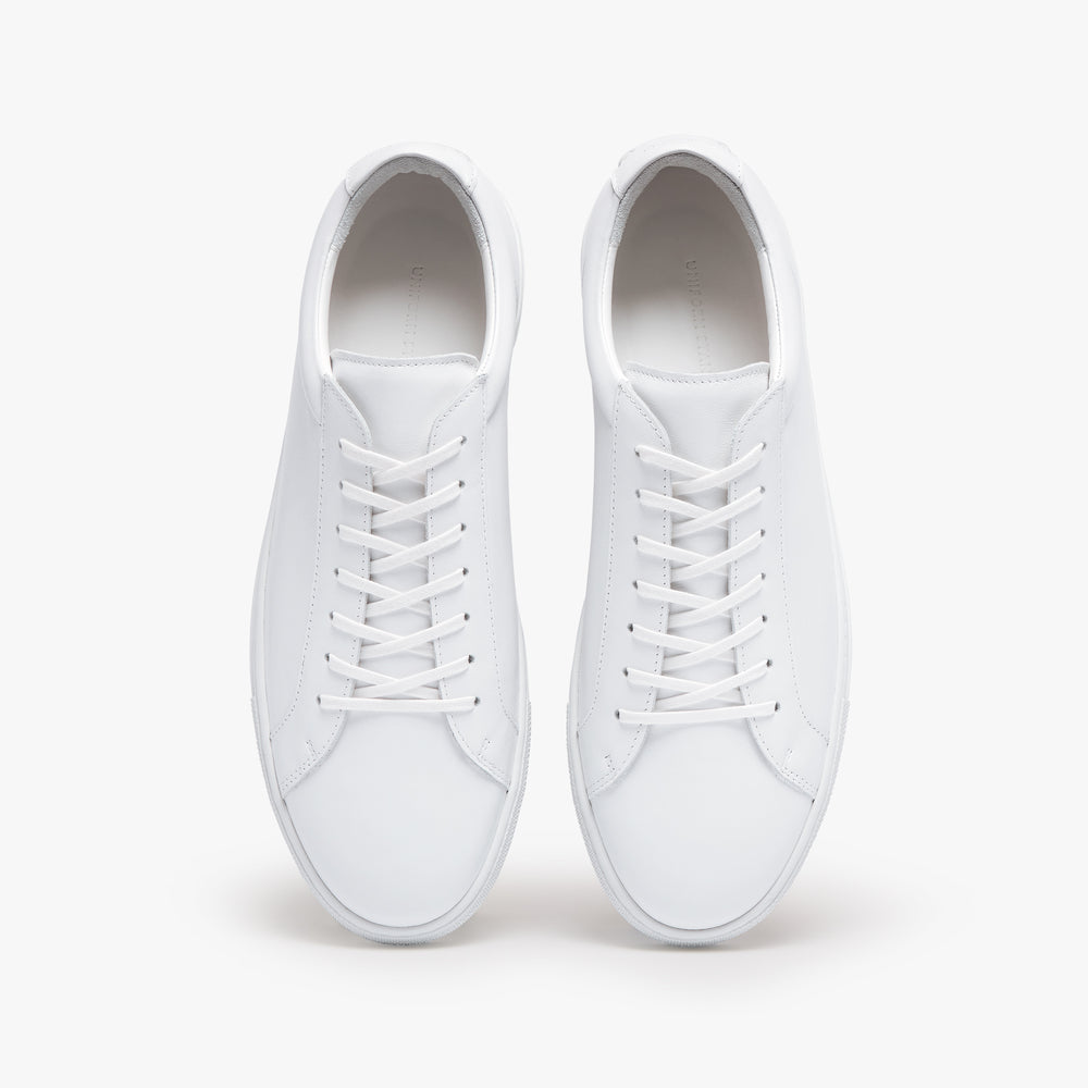 Uniform Standard Men's Series 1 minimalist leather sneaker in White handcrafted in Portugal