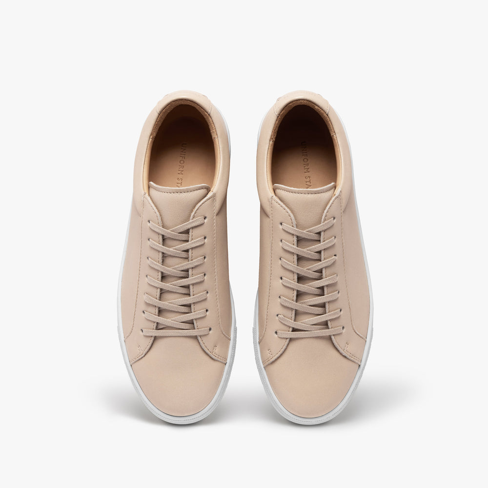 Uniform Standard Women's Series 1 minimalist leather sneaker in Beige handcrafted in Portugal