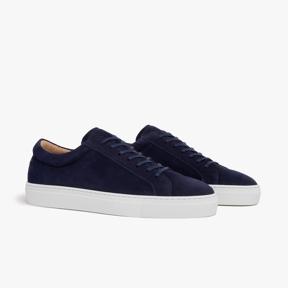 Uniform Standard Women's Series 1 minimalist suede sneaker in Blue handcrafted in Portugal