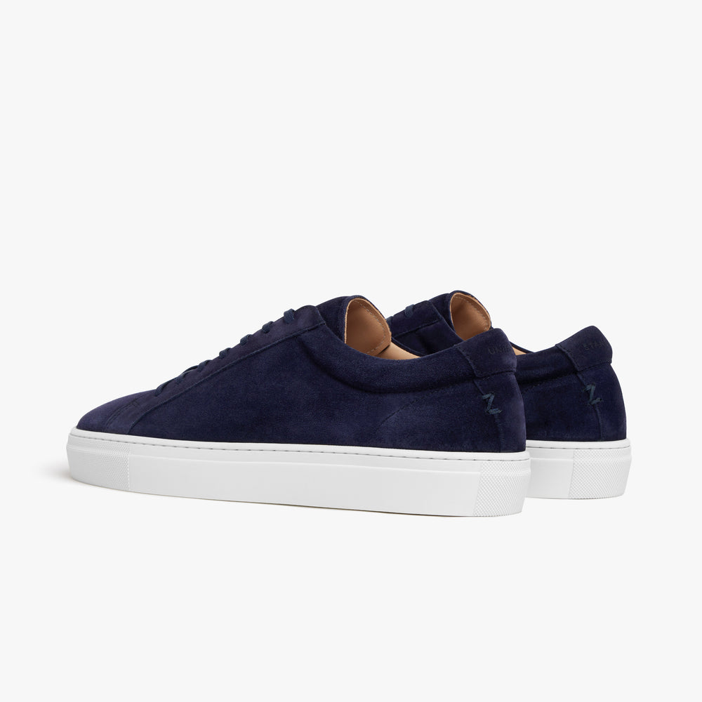 Uniform Standard Women's Series 1 minimalist suede sneaker in Blue handcrafted in Portugal