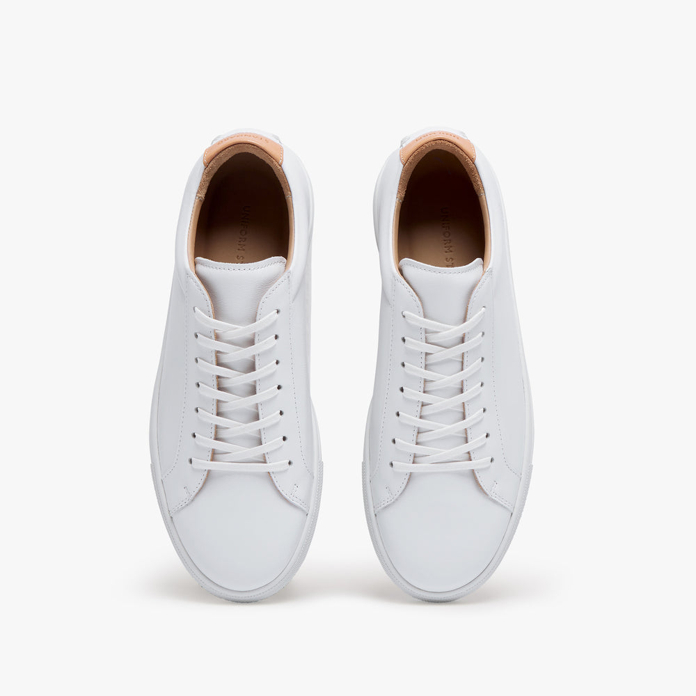 Uniform Standard Women's Series 1 minimalist leather sneaker in White handcrafted in Portugal