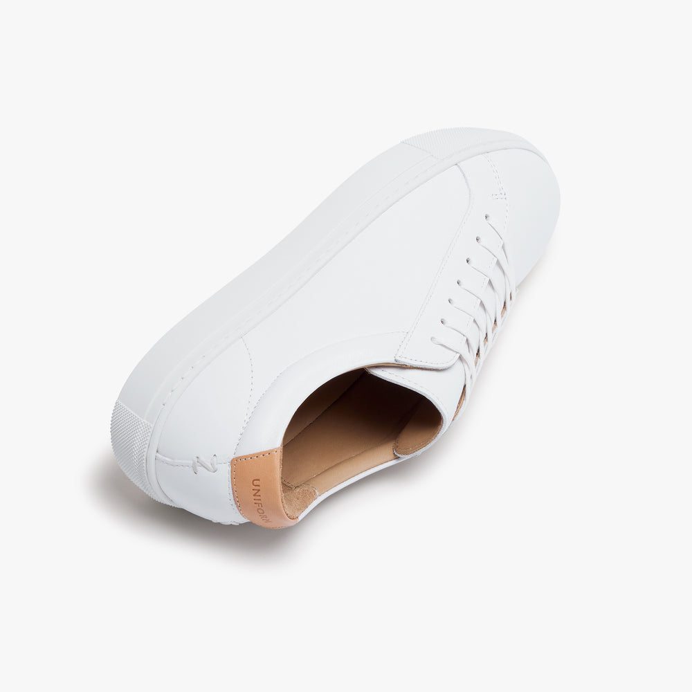 Uniform Standard Women's Series 1 minimalist leather sneaker in White handcrafted in Portugal
