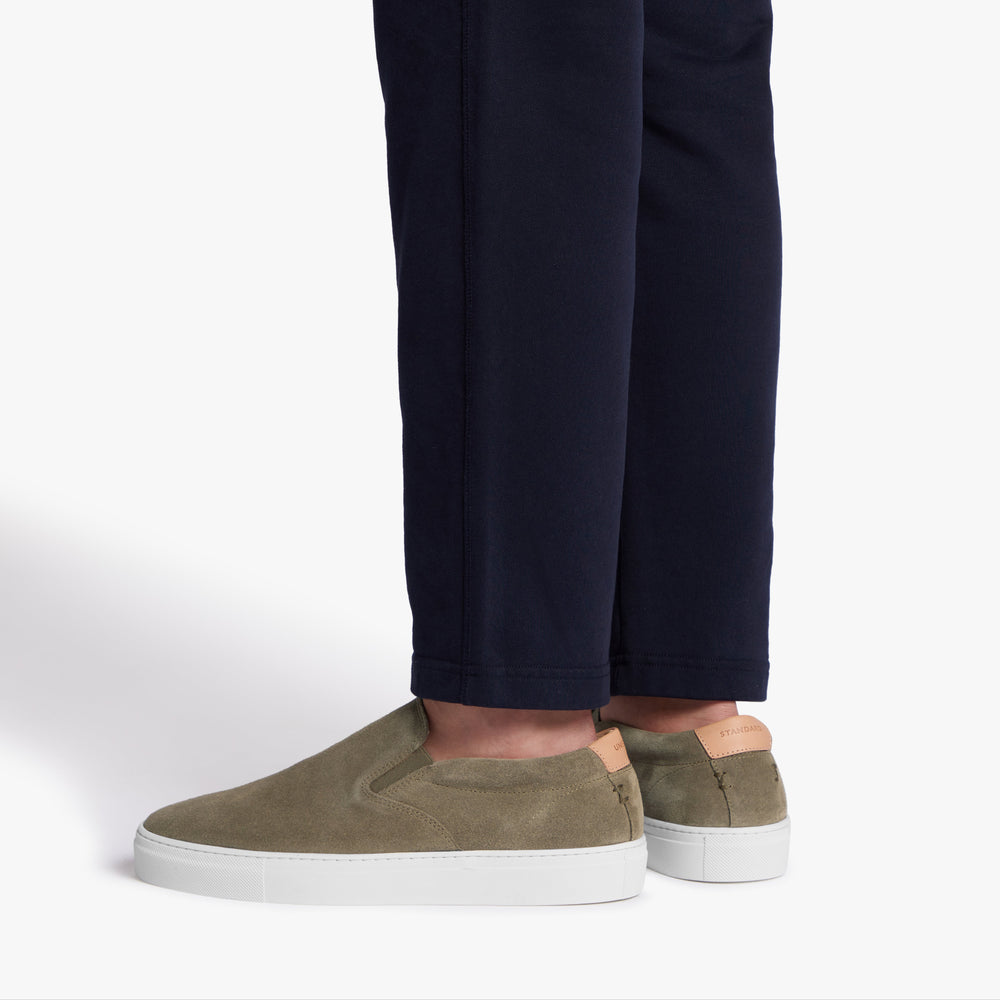 Uniform Standard Men's Series 2 minimalist suede sneaker in Green handcrafted in Portugal