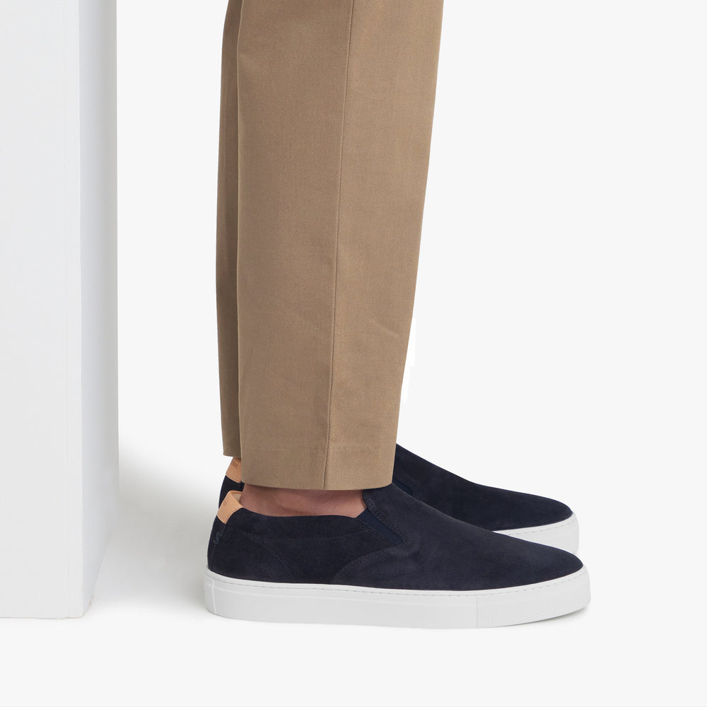 Uniform Standard Men's Series 2 minimalist suede sneaker in Blue handcrafted in Portugal