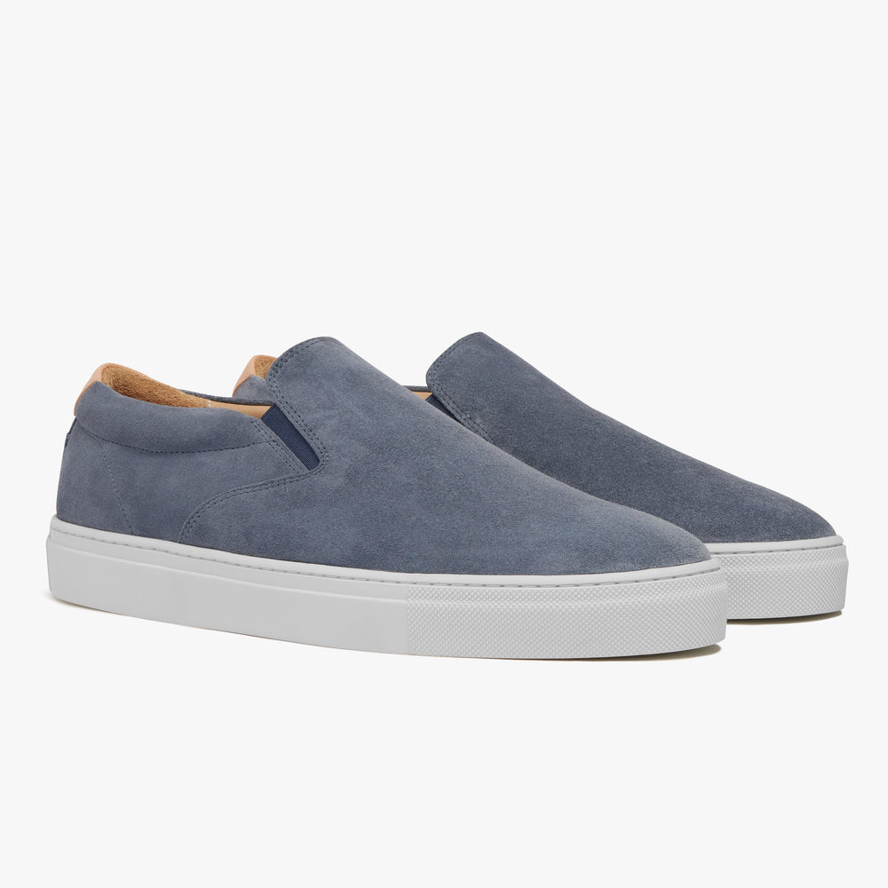 Uniform Standard Men's Series 2 minimalist suede sneaker in Blue handcrafted in Portugal