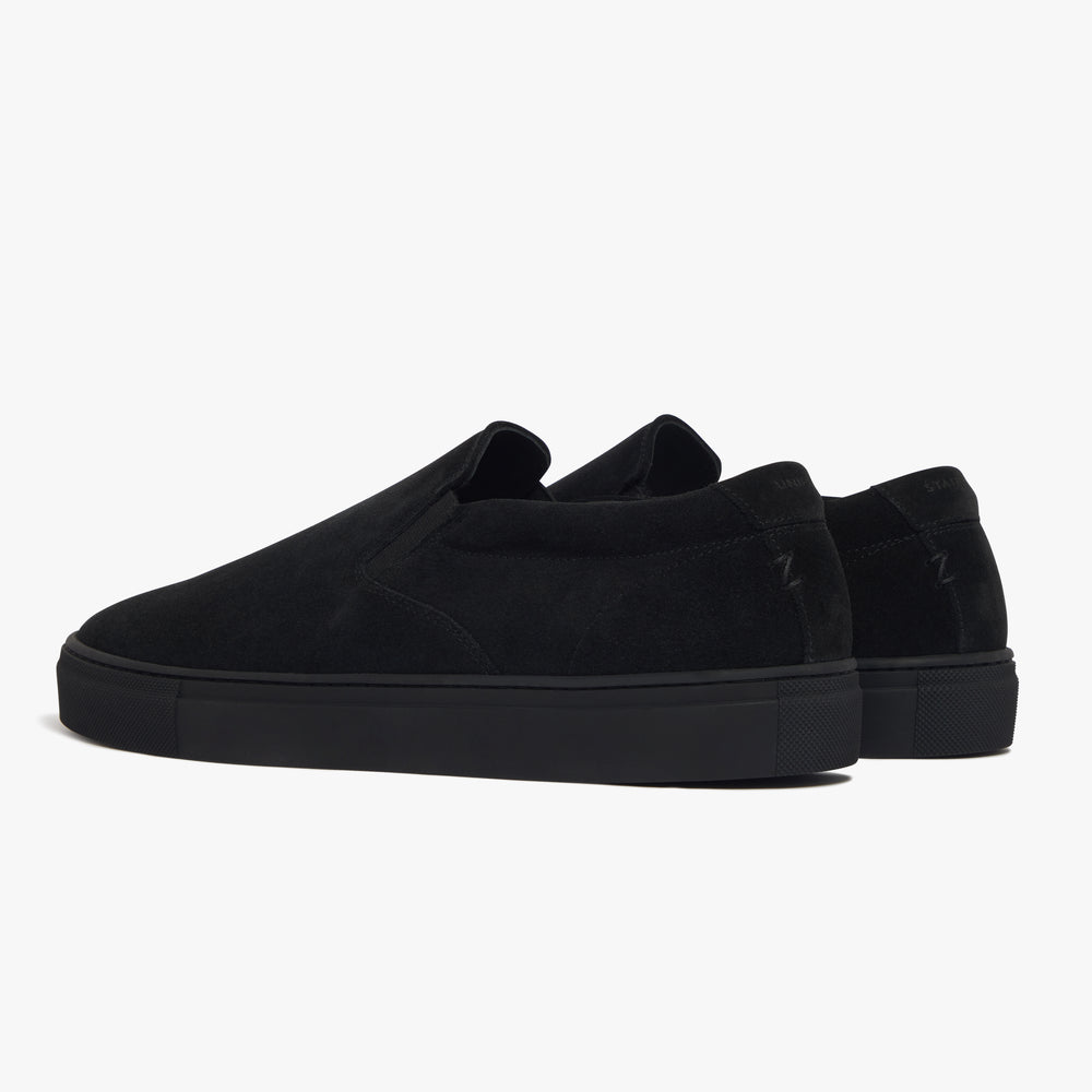Uniform Standard Men's Series 2 minimalist suede sneaker in Black handcrafted in Portugal