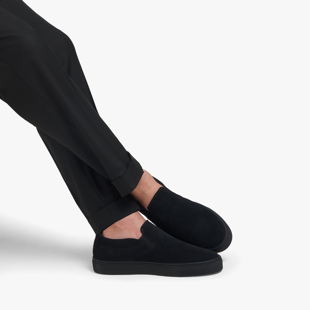 Uniform Standard Men's Series 2 minimalist suede sneaker in Black handcrafted in Portugal