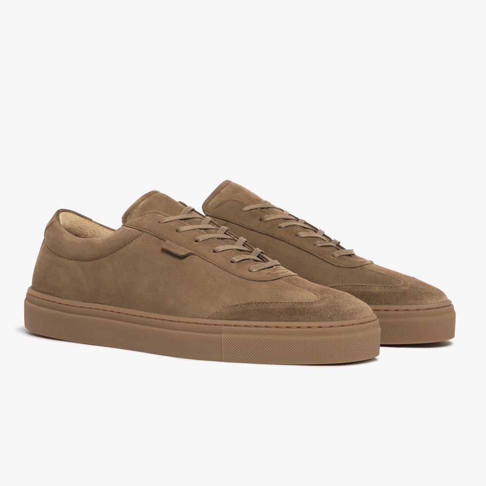 Uniform Standard Men's Series 3 minimalist nubuck leather sneaker in Brown handcrafted in Portugal