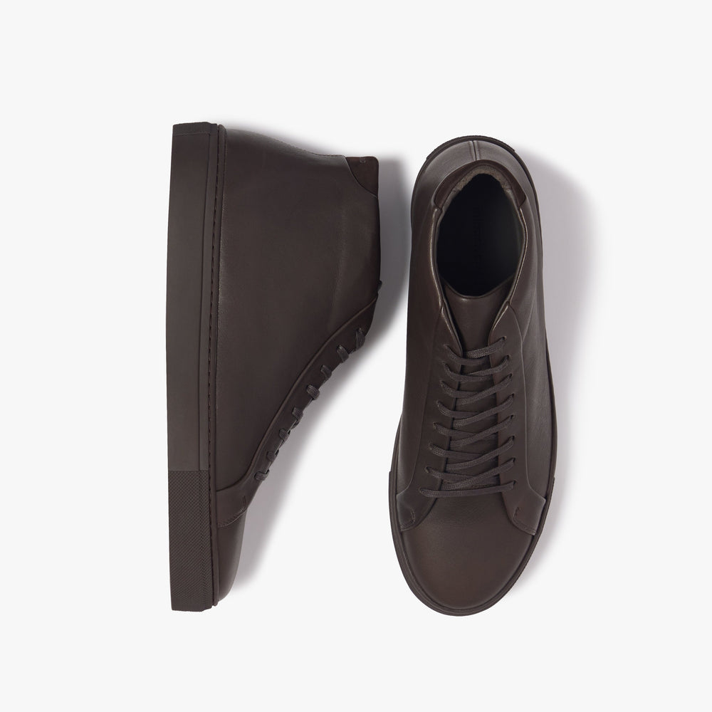 Uniform Standard Men's Series 4 mid top minimalist leather sneaker in Brown handcrafted in Portugal