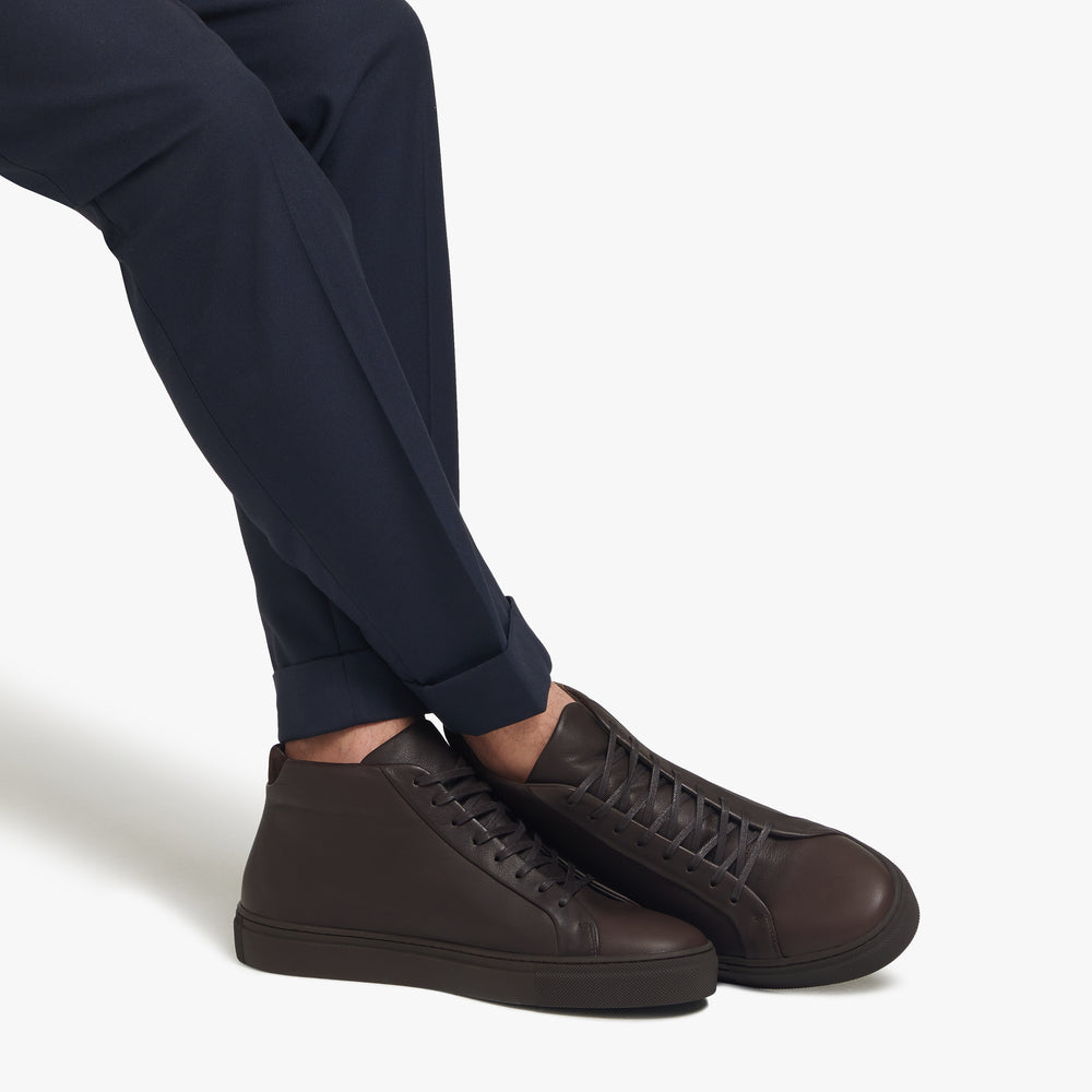 Uniform Standard Men's Series 4 mid top minimalist leather sneaker in Brown handcrafted in Portugal