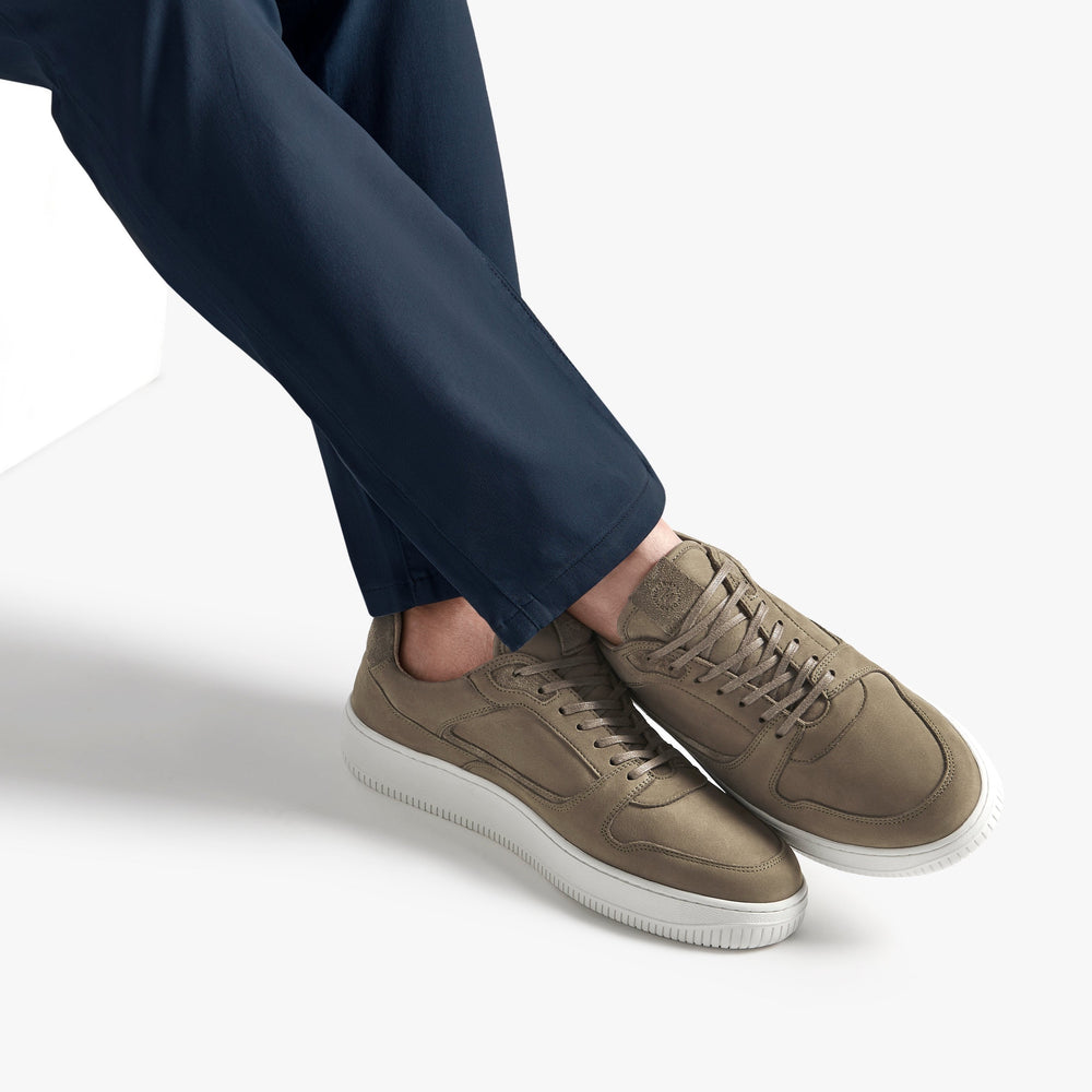 Uniform Standard Men's Series 5 minimalist nubuck leather sneaker in Brown handcrafted in Portugal