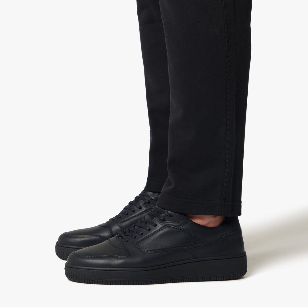 Uniform Standard Men's Series 5 minimalist leather sneaker in Black handcrafted in Portugal