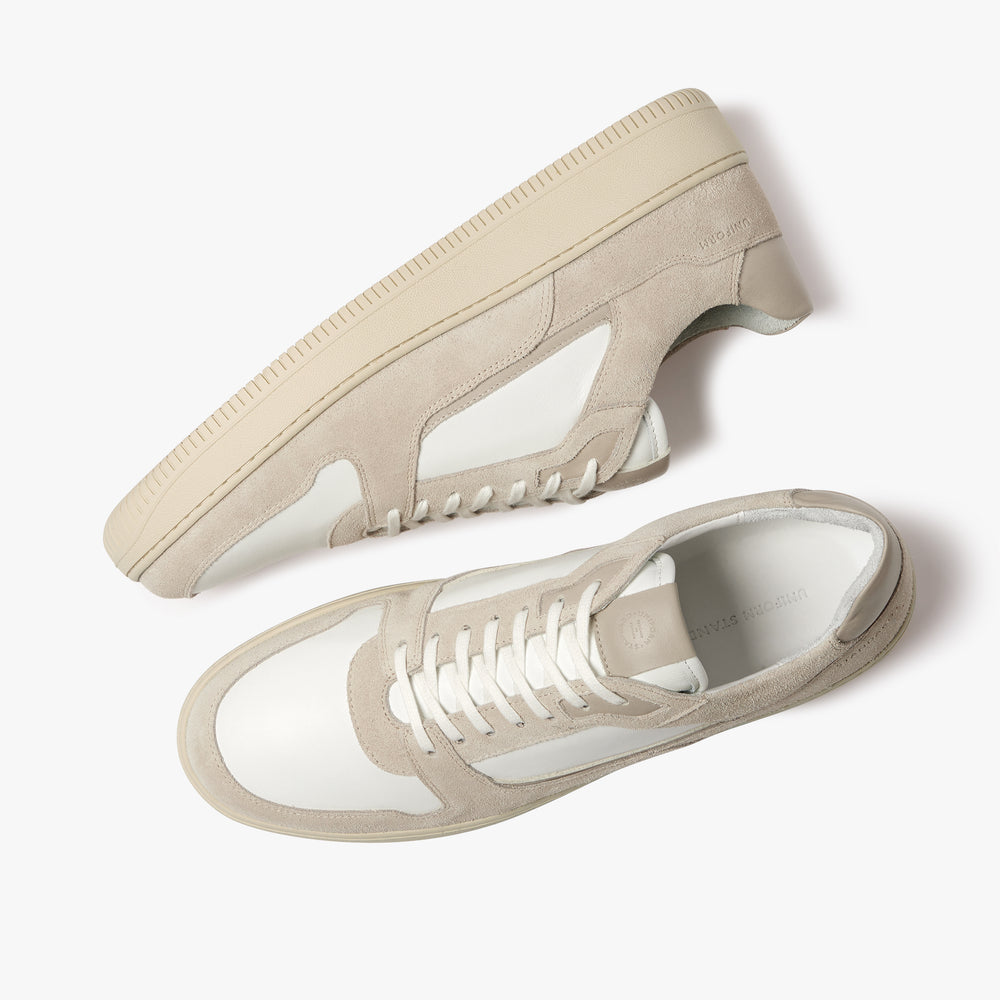 Uniform Standard Men's Series 5 minimalist leather sneaker in White handcrafted in Portugal