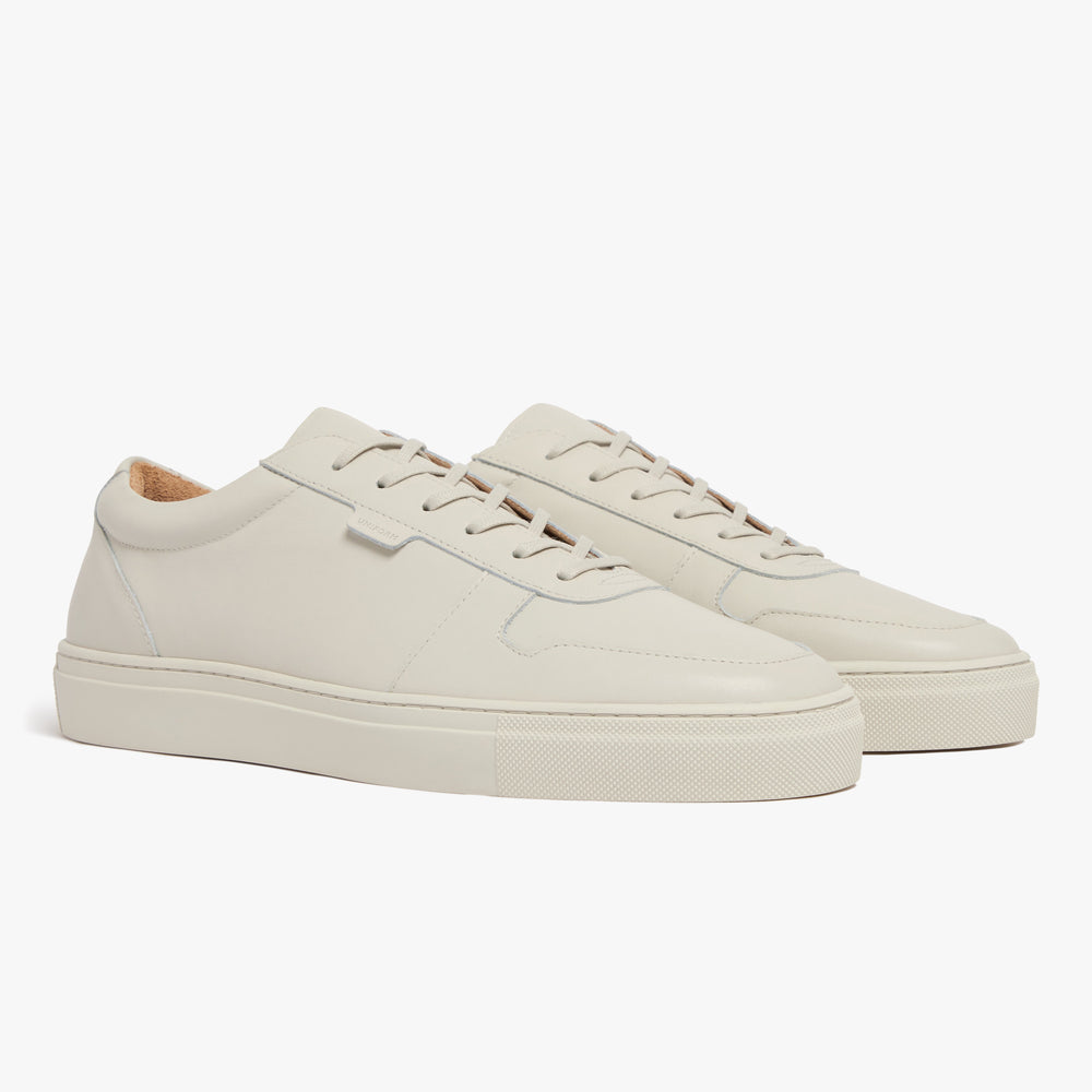 Uniform Standard Men's Series 6 minimalist leather sneaker in Beige handcrafted in Portugal
