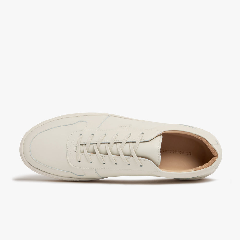 Uniform Standard Men's Series 6 minimalist leather sneaker in Beige handcrafted in Portugal