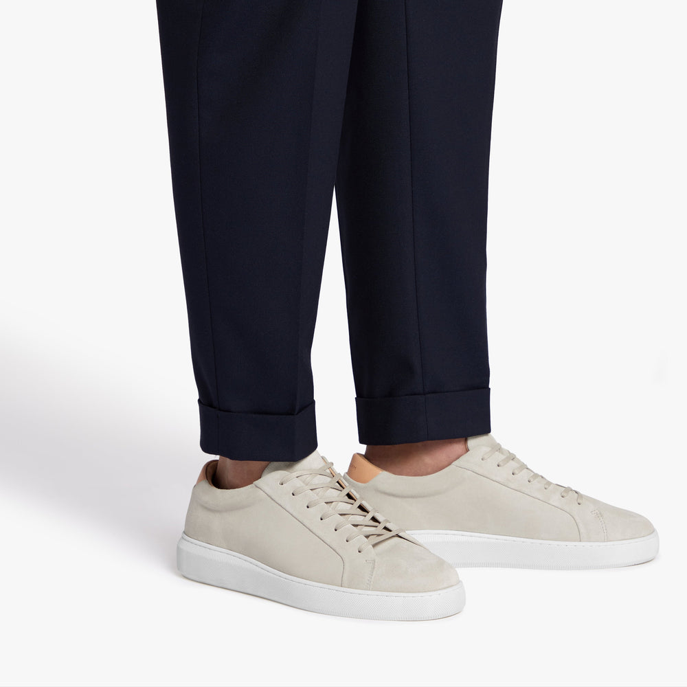 Uniform Standard Men's Series 8 minimalist suede sneaker in Beige handcrafted in Portugal