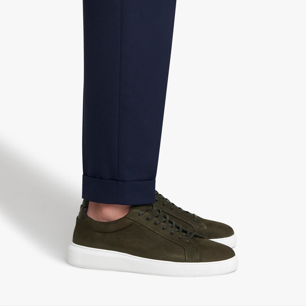 Uniform Standard Men's Series 8 minimalist nubuck leather sneaker in Green handcrafted in Portugal