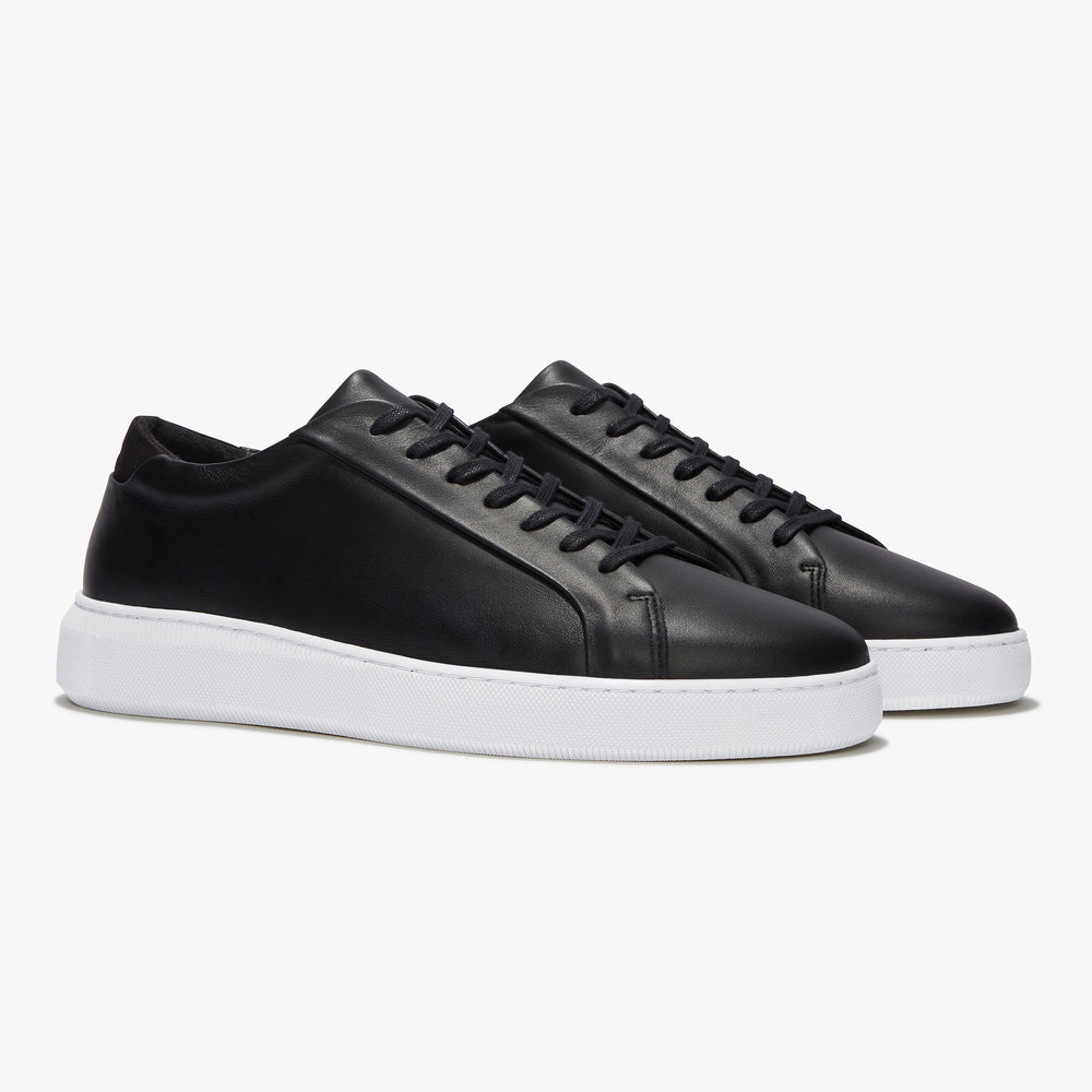 Uniform Standard Men's Series 8 minimalist leather sneaker in Black handcrafted in Portugal