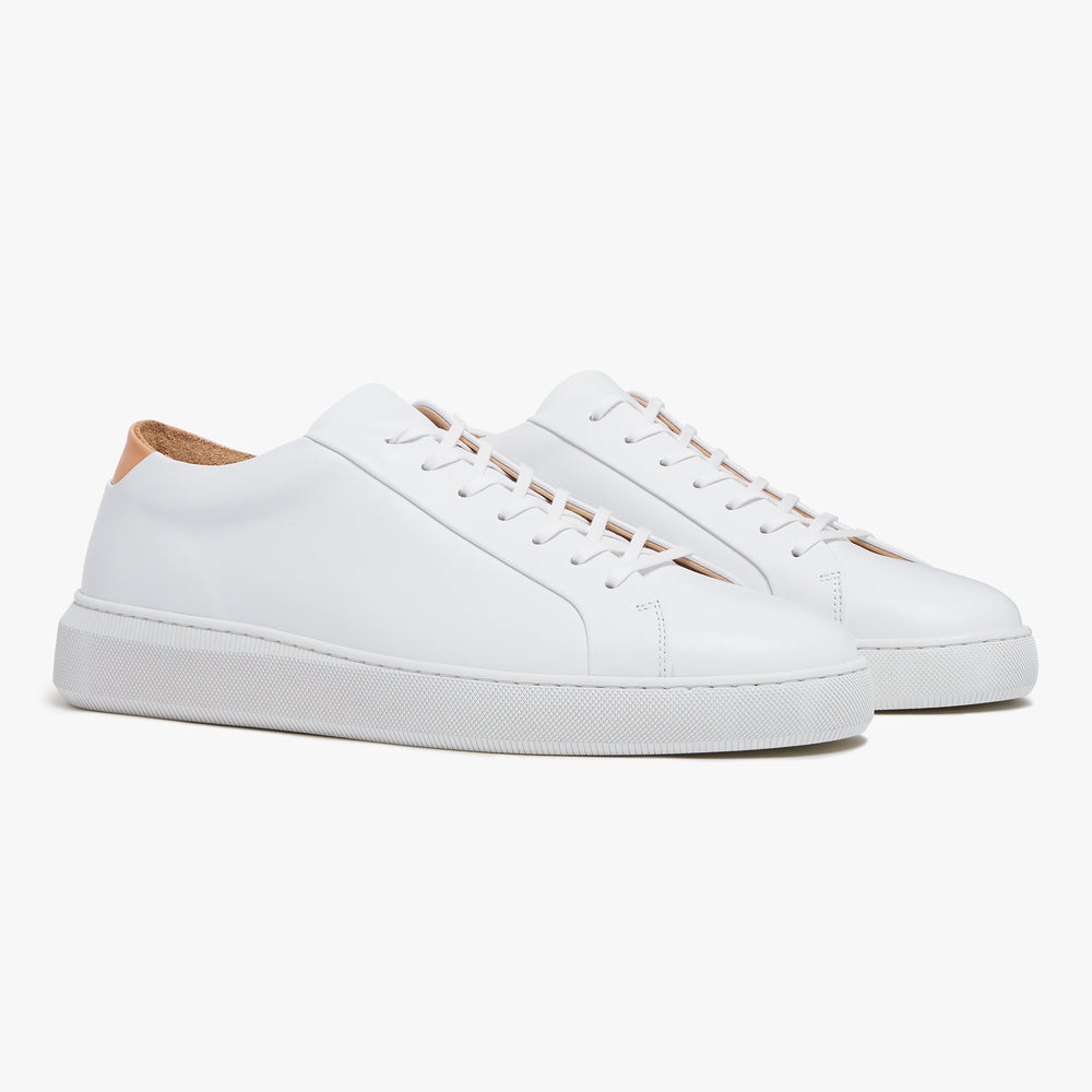Uniform Standard Men's Series 8 minimalist leather sneaker in White handcrafted in Portugal