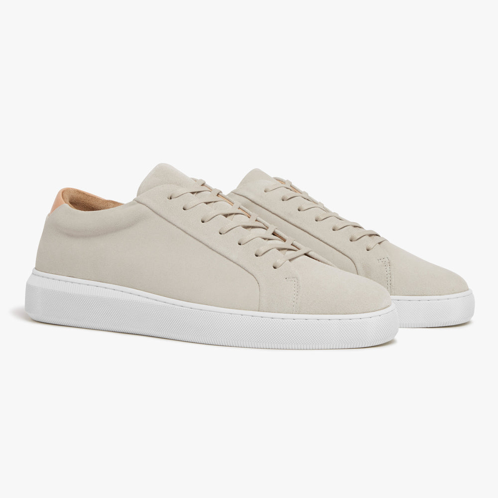 Uniform Standard Men's Series 8 minimalist suede sneaker in Beige handcrafted in Portugal