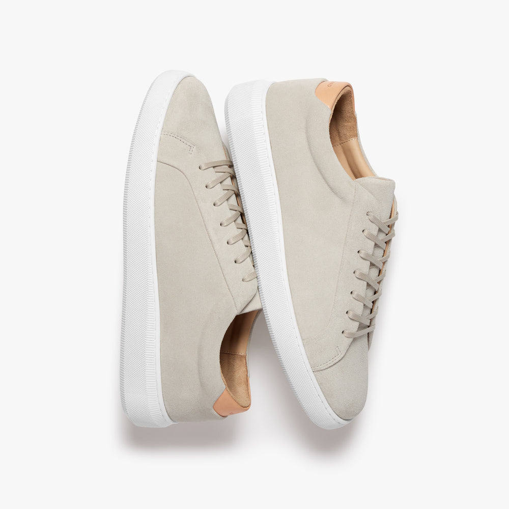 Uniform Standard Men's Series 8 minimalist suede sneaker in Beige handcrafted in Portugal