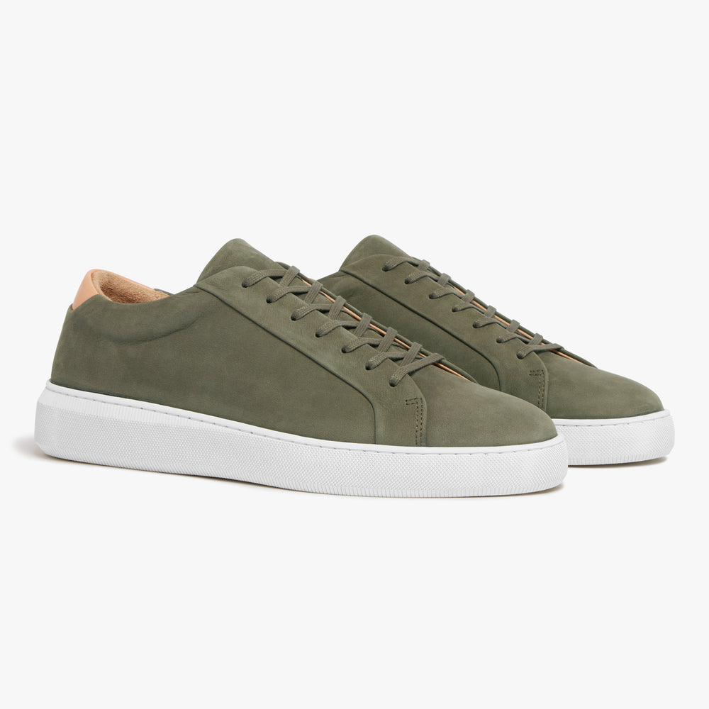 Uniform Standard Men's Series 8 minimalist nubuck leather sneaker in Green handcrafted in Portugal