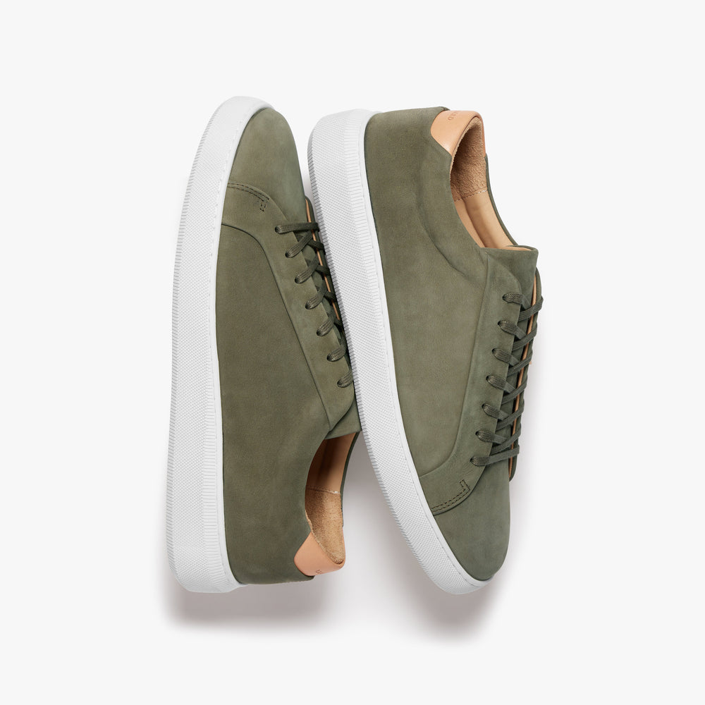 Uniform Standard Men's Series 8 minimalist nubuck leather sneaker in Green handcrafted in Portugal
