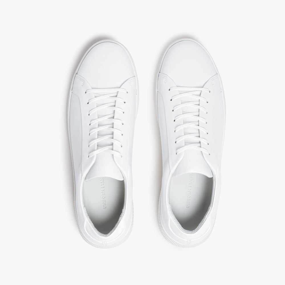 Uniform Standard Men's Series 8 minimalist leather sneaker in White handcrafted in Portugal