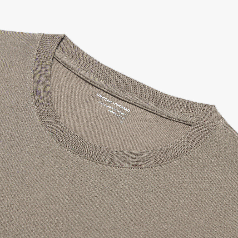 Uniform Standard Men's organic cotton minimalist t-shirt in Brown