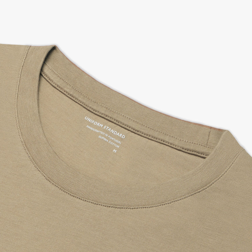 Uniform Standard Men's organic cotton minimalist t-shirt in Brown