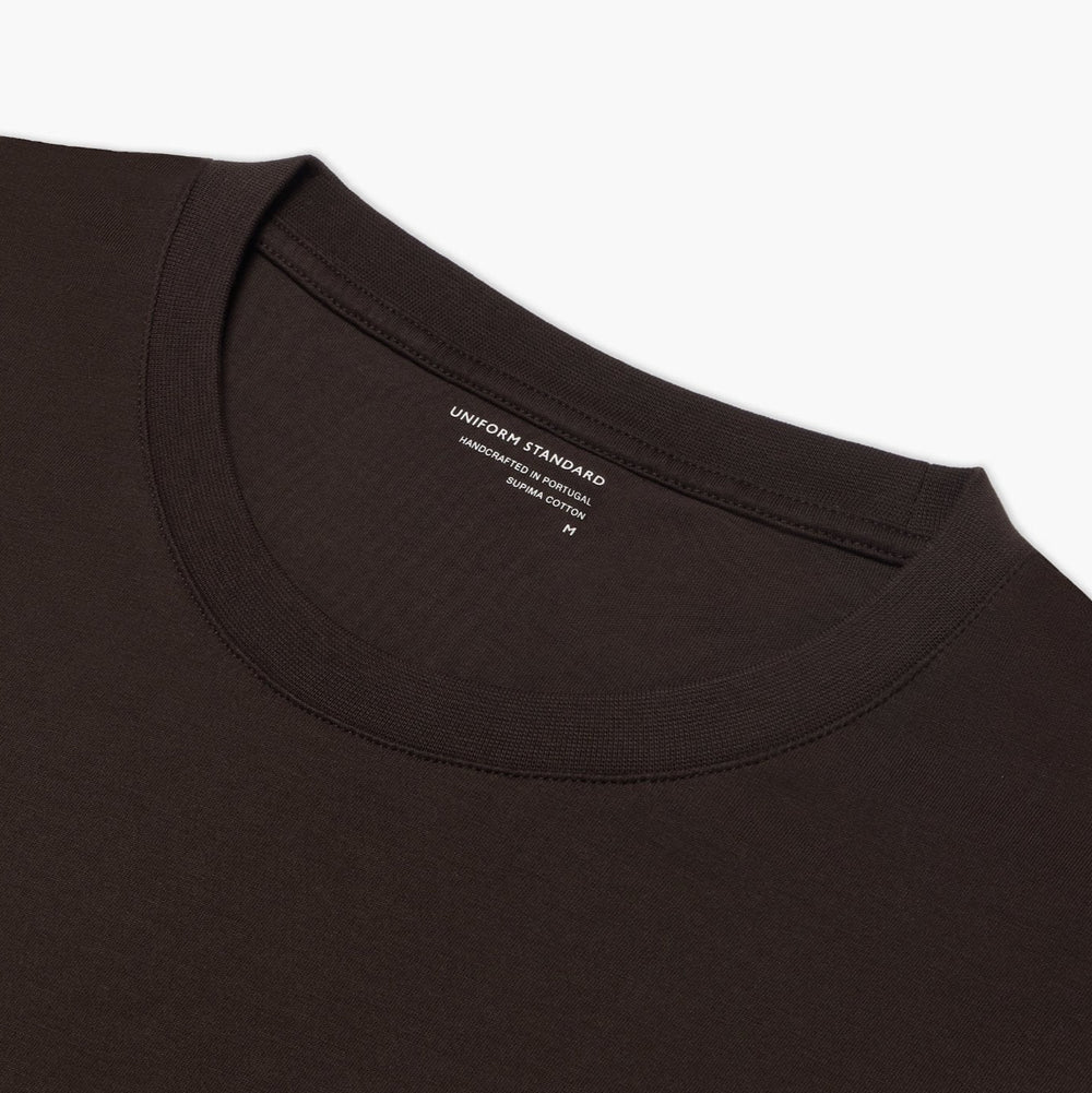 Uniform Standard Men's organic cotton minimalist t-shirt in Brown