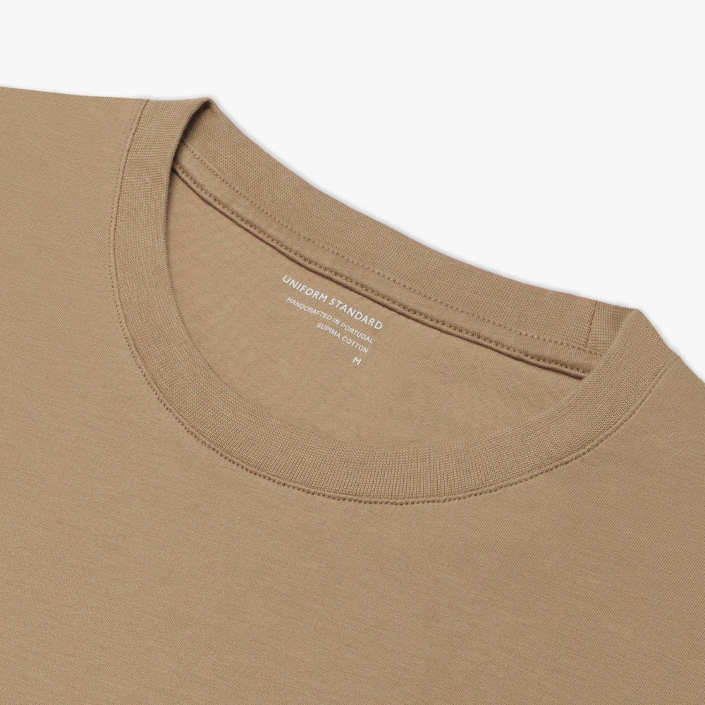 Uniform Standard Men's organic cotton minimalist t-shirt in Brown