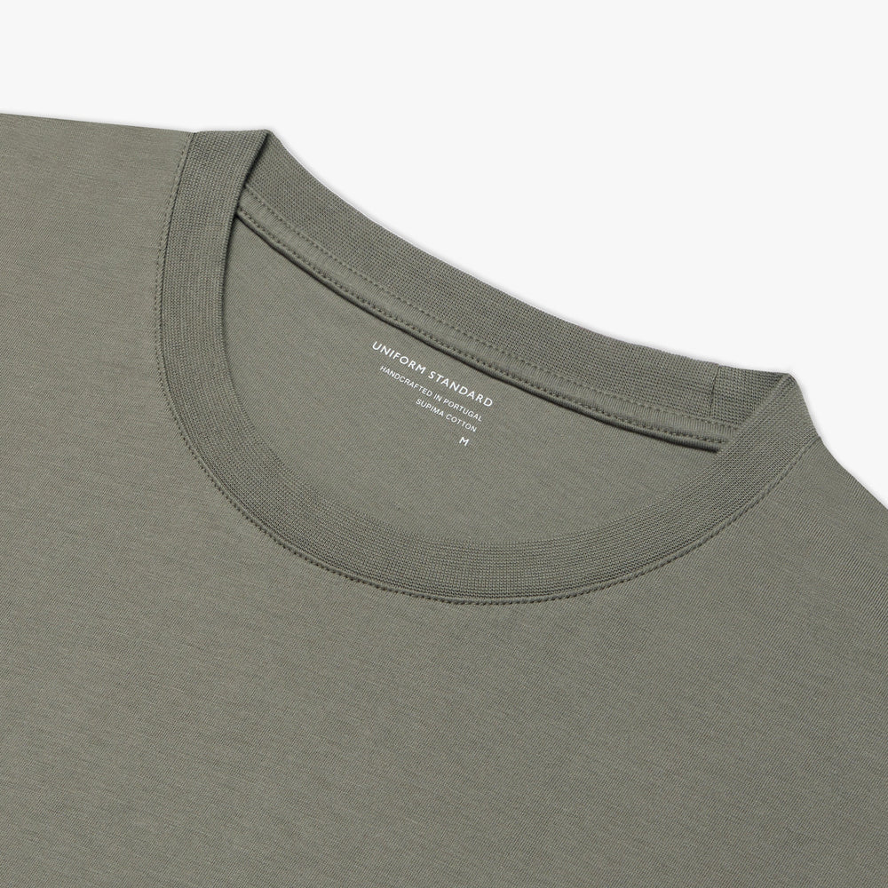 Uniform Standard Men's organic cotton minimalist t-shirt in Green