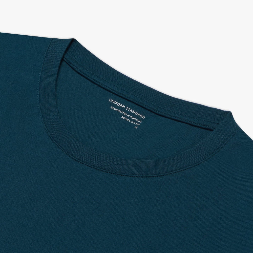 Uniform Standard Men's organic cotton minimalist t-shirt in Blue