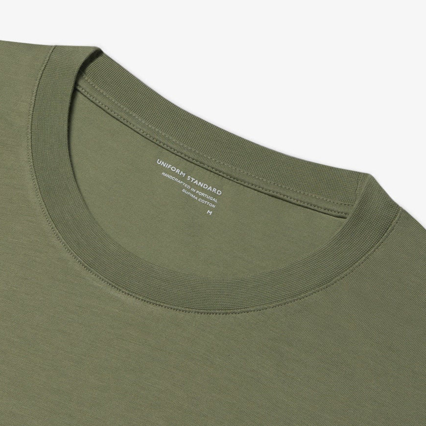 Uniform Standard Men's organic cotton minimalist t-shirt in Green