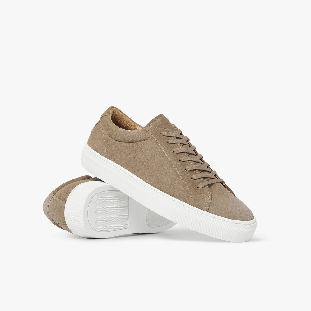 Uniform Standard Women's Series 1 minimalist suede sneaker in Beige handcrafted in Portugal