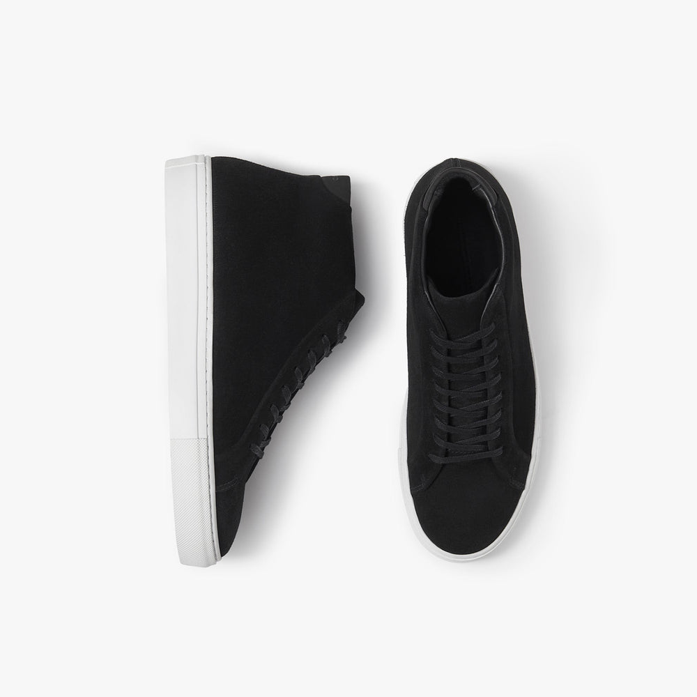 Uniform Standard Women's Series 4 mid top minimalist suede sneaker in Black handcrafted in Portugal