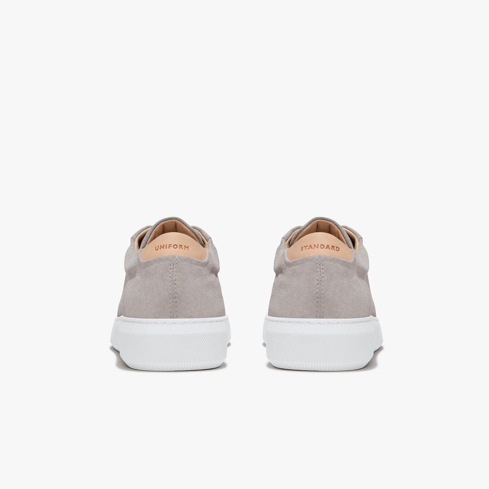 Uniform Standard Men's Series 8 minimalist suede sneaker in Grey handcrafted in Portugal