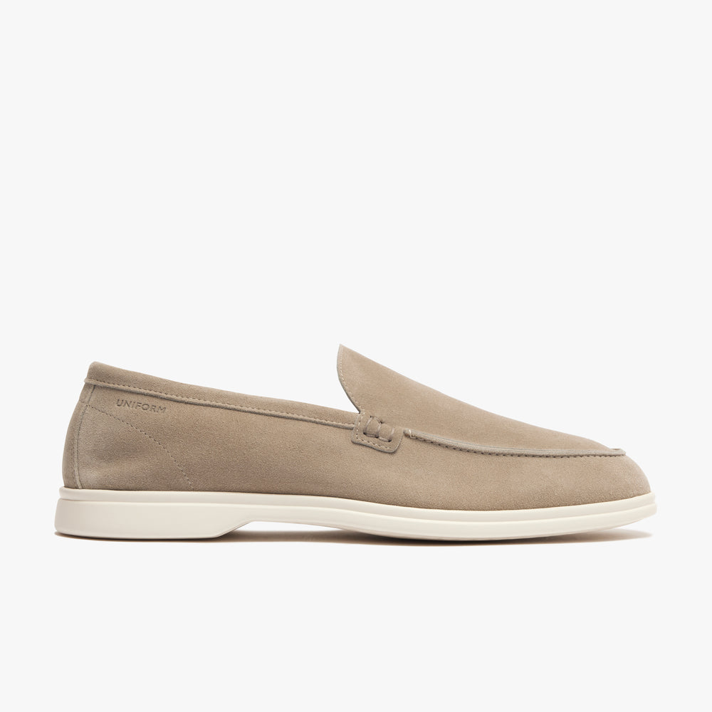 Uniform Standard Men's minimalist leather loafer in Beige handcrafted in Portugal