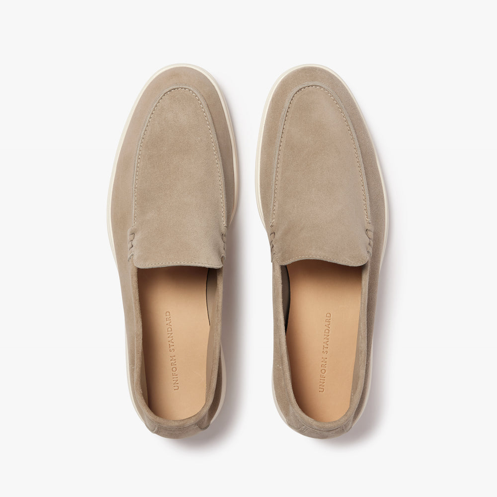 Uniform Standard Men's minimalist leather loafer in Beige handcrafted in Portugal