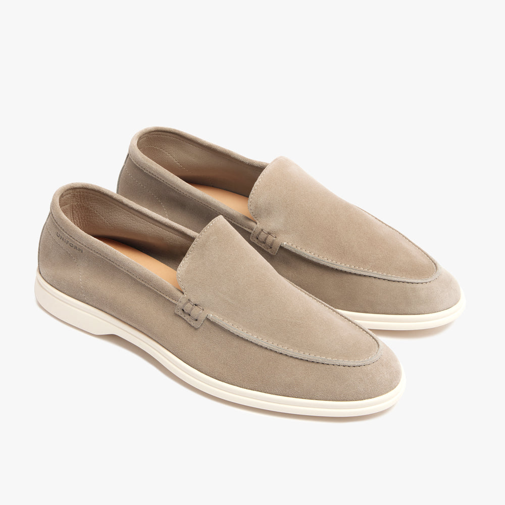 Uniform Standard Men's minimalist leather loafer in Beige handcrafted in Portugal