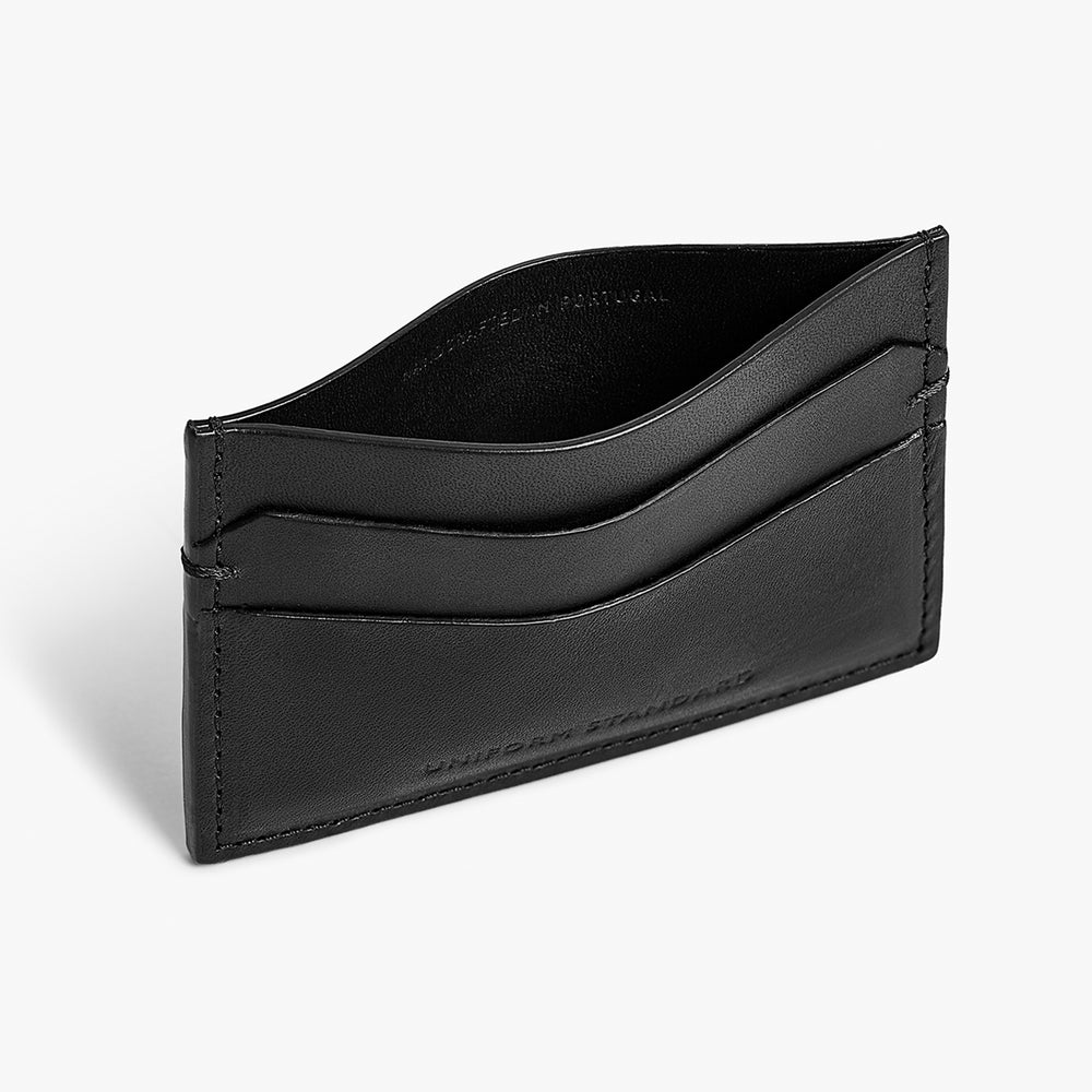 Uniform Standard premium leather cardholder in Black designed in East London