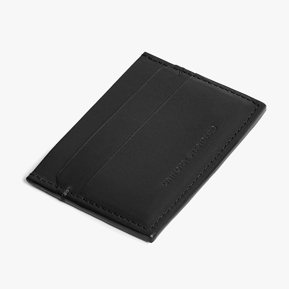 Uniform Standard premium leather cardholder in Black designed in East London